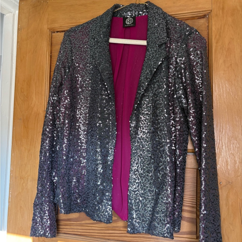 Bobeau Silver Sequin Blazer